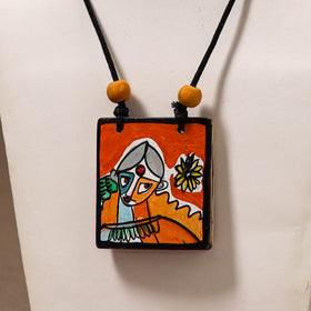 Kerala Mural Handpainted Bamboo Necklace 182