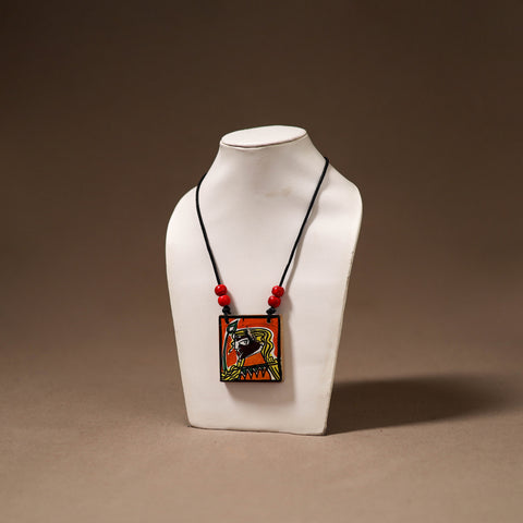 Kerala Mural Handpainted Bamboo Necklace 183