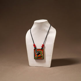 Kerala Mural Handpainted Bamboo Necklace 183