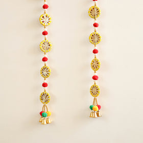 Handmade Gota Patti Hanging with Bells Beadwork for Festive Decor (Set of 2) 19
