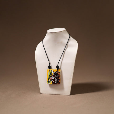 Kerala Mural Handpainted Bamboo Necklace 184