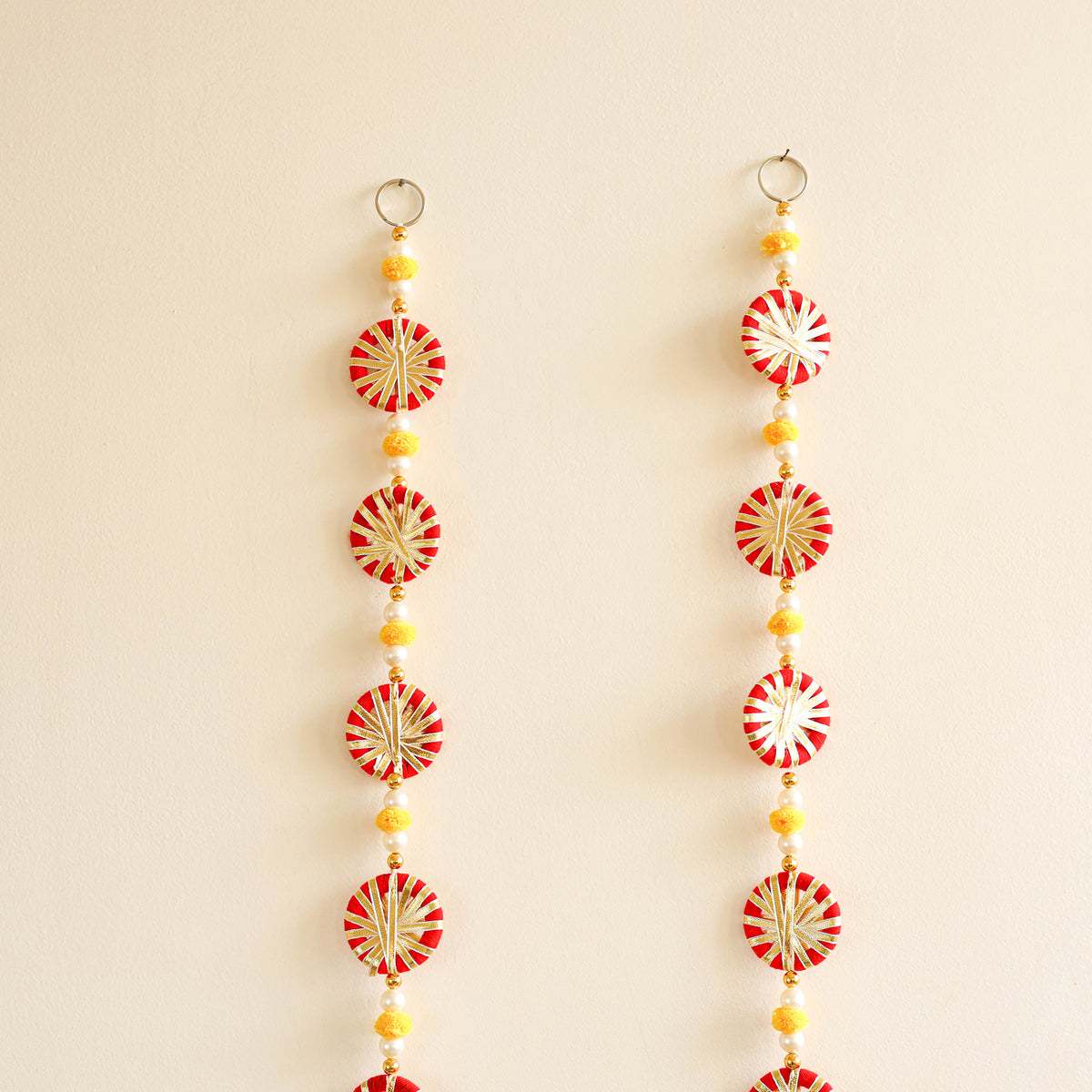 Handmade Gota Patti Hanging with Bells Beadwork for Festive Decor (Set of 2) 18