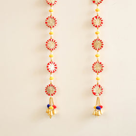 Handmade Gota Patti Hanging with Bells Beadwork for Festive Decor (Set of 2) 18