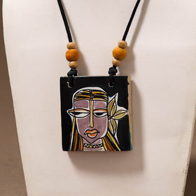 Kerala Mural Handpainted Bamboo Necklace 185