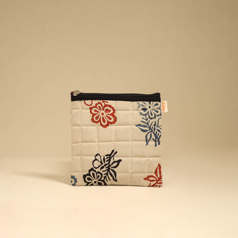 White - Handmade Quilted Utility Pouch 17