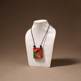 Kerala Mural Handpainted Bamboo Necklace 186