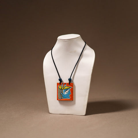 Kerala Mural Handpainted Bamboo Necklace 187