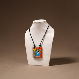 Kerala Mural Handpainted Bamboo Necklace 187