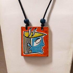 Kerala Mural Handpainted Bamboo Necklace 187