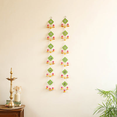 Handmade Gota Patti Hanging with Mirror Beadwork for Festive Decor (Set of 2) 11