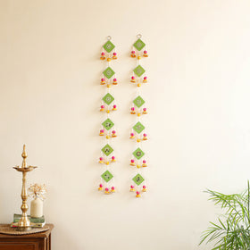 Handmade Gota Patti Hanging with Mirror Beadwork for Festive Decor (Set of 2) 11