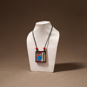 Kerala Mural Handpainted Bamboo Necklace 188