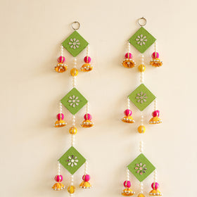 Handmade Gota Patti Hanging with Mirror Beadwork for Festive Decor (Set of 2) 11