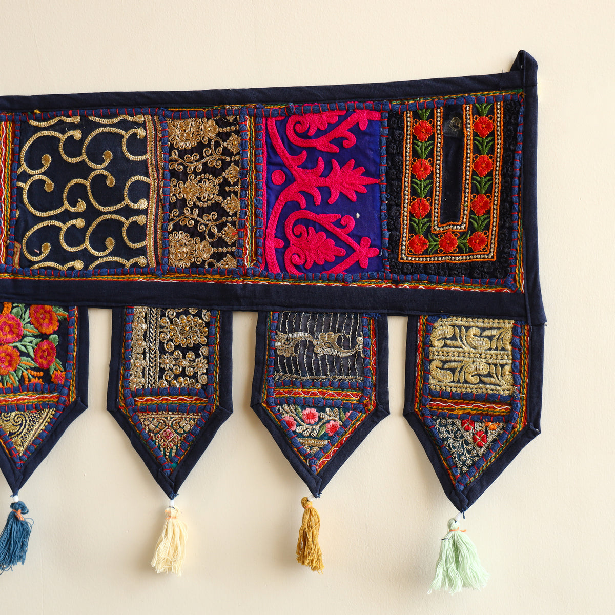 Khambadiya patchwork toran for festive decor
