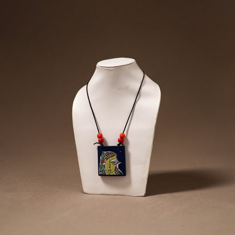Kerala Mural Handpainted Bamboo Necklace 190