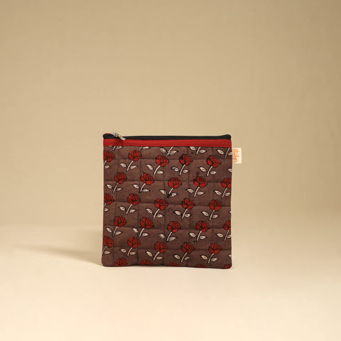 Brown - Handmade Quilted Utility Pouch 20