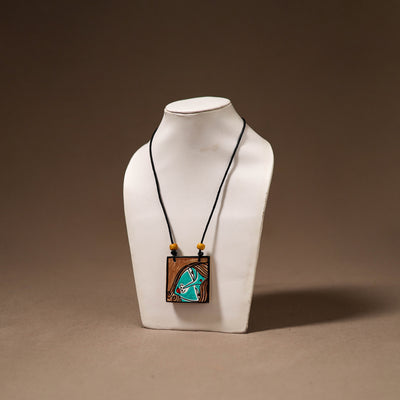 Kerala Mural Handpainted Bamboo Necklace 193