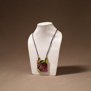 Kerala Mural Handpainted Bamboo Necklace 194