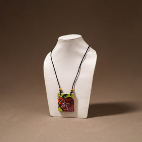 Kerala Mural Handpainted Bamboo Necklace 194