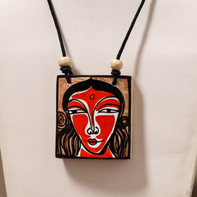 Kerala Mural Handpainted Bamboo Necklace 199