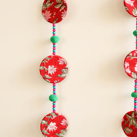 Handmade Fabart Hanging with Pom-Pom Beadwork for Festive Decor (Set of 2) 16