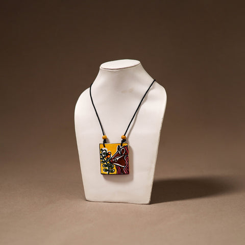 Kerala Mural Handpainted Bamboo Necklace 201