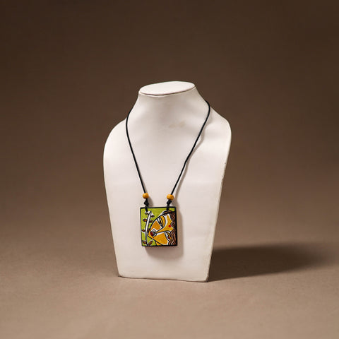 Kerala Mural Handpainted Bamboo Necklace 202