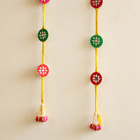 Handmade Thread Braided Hanging with Mirror Beadwork for Festive Decor (Set of 2) 17