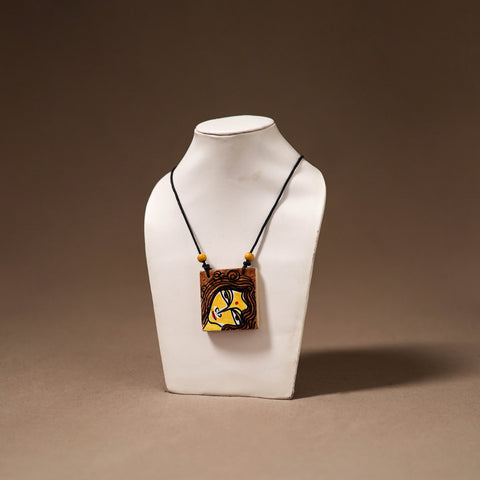 Kerala Mural Handpainted Bamboo Necklace 203