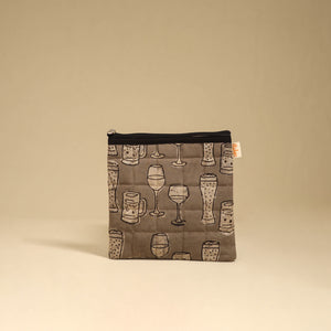 Brown - Handmade Quilted Utility Pouch 29