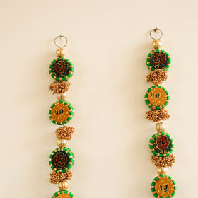Handmade Gota Patti Hanging with Zari Balls Beadwork for Festive Decor (Set of 2) 02