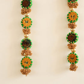 Handmade Gota Patti Hanging with Zari Balls Beadwork for Festive Decor (Set of 2) 02