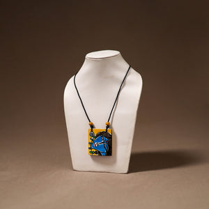 Kerala Mural Handpainted Bamboo Necklace 208