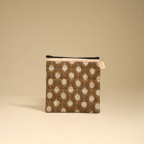 Brown - Handmade Quilted Utility Pouch 32