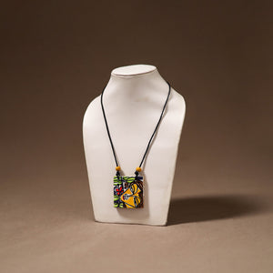 Kerala Mural Handpainted Bamboo Necklace 209
