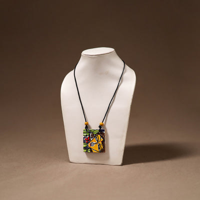 Kerala Mural Handpainted Bamboo Necklace 209