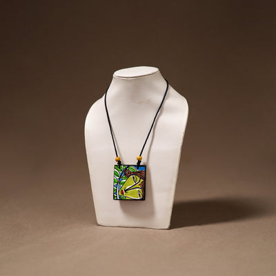 Kerala Mural Handpainted Bamboo Necklace 210