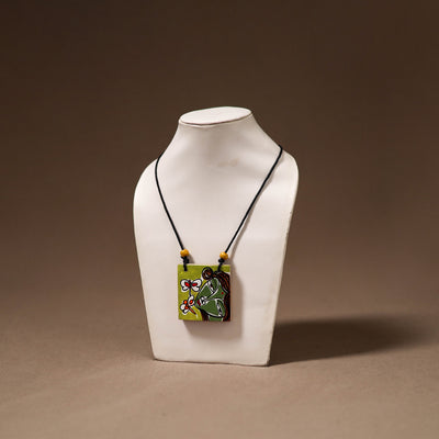 Kerala Mural Handpainted Bamboo Necklace 211