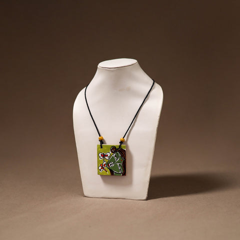 Kerala Mural Handpainted Bamboo Necklace 211