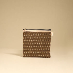 Brown - Handmade Quilted Utility Pouch 35