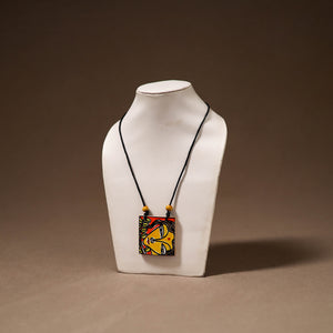 Kerala Mural Handpainted Bamboo Necklace 214