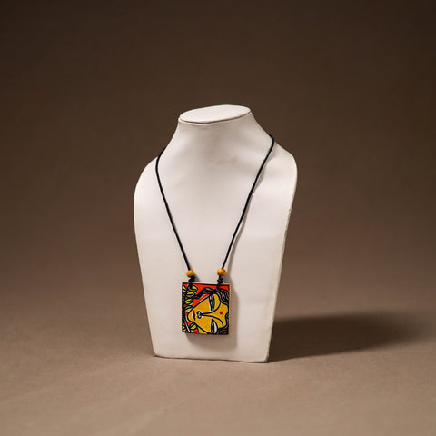 Kerala Mural Handpainted Bamboo Necklace 214