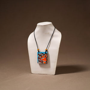 Kerala Mural Handpainted Bamboo Necklace 216