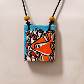 Kerala Mural Handpainted Bamboo Necklace 216