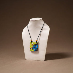 Kerala Mural Handpainted Bamboo Necklace 217