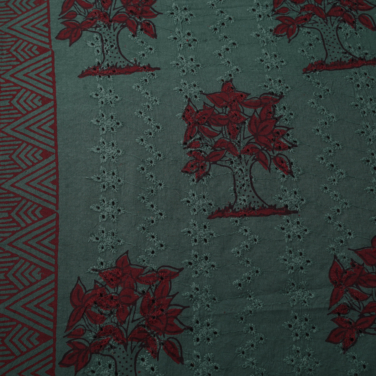 Bagh Hand Block Print Natural Dyed Cotton Hakoba Fabric 01