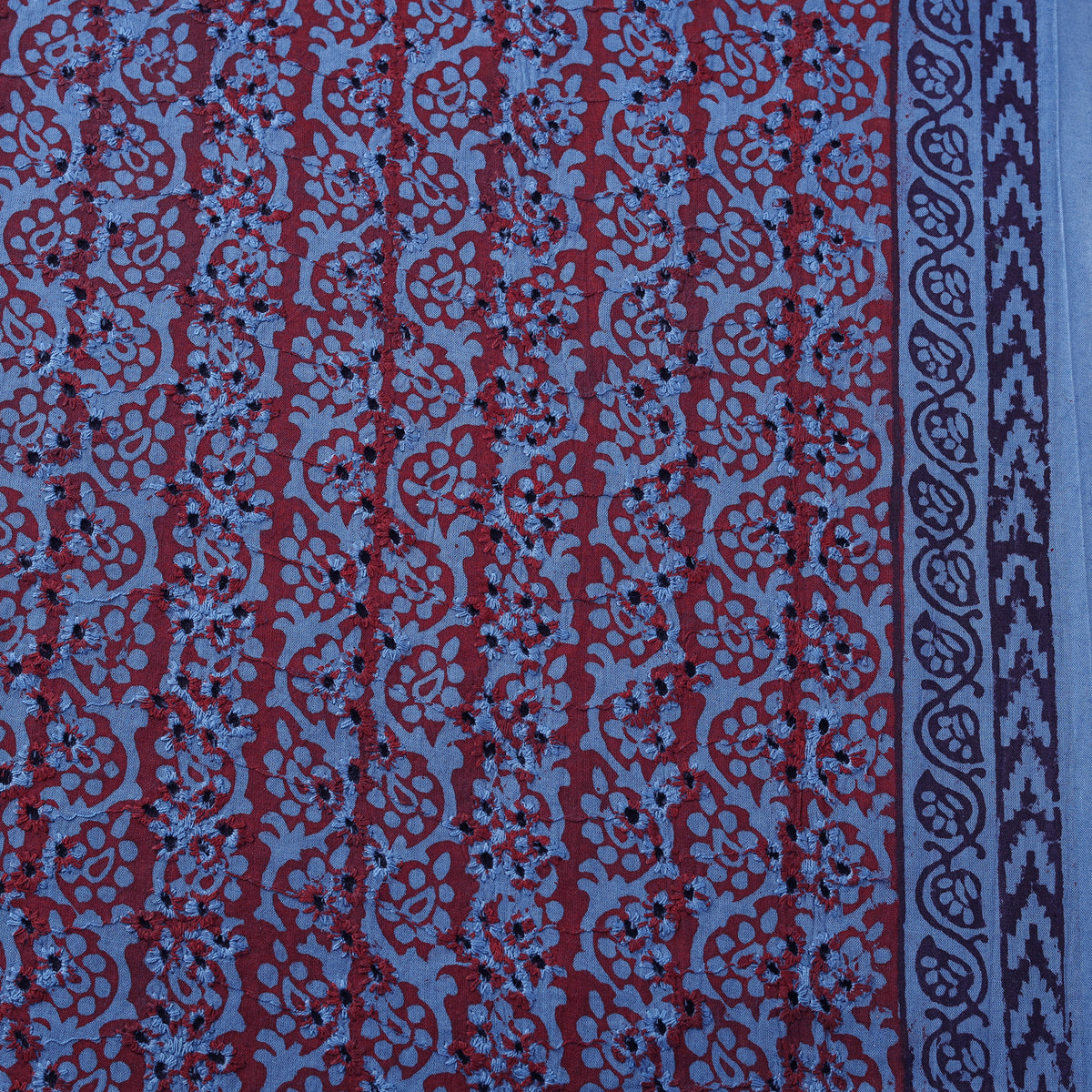 Bagh Hand Block Print Natural Dyed Cotton Hakoba Fabric 03