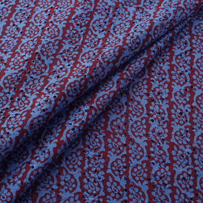 Bagh Hand Block Print Natural Dyed Cotton Hakoba Fabric 03