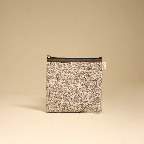 Beige - Handmade Quilted Utility Pouch 43