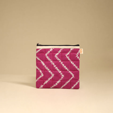 Pink - Handmade Quilted Utility Pouch 44